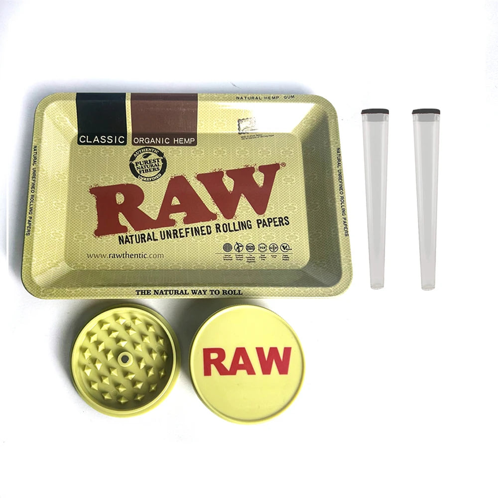 RAW-Inspired Metal Rolling Tray & Grinder Set