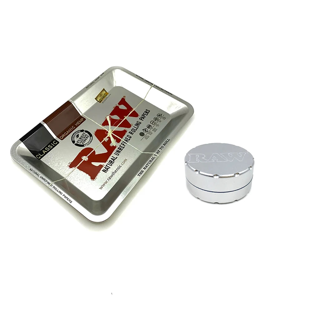 RAW-Inspired Metal Rolling Tray & Grinder Set