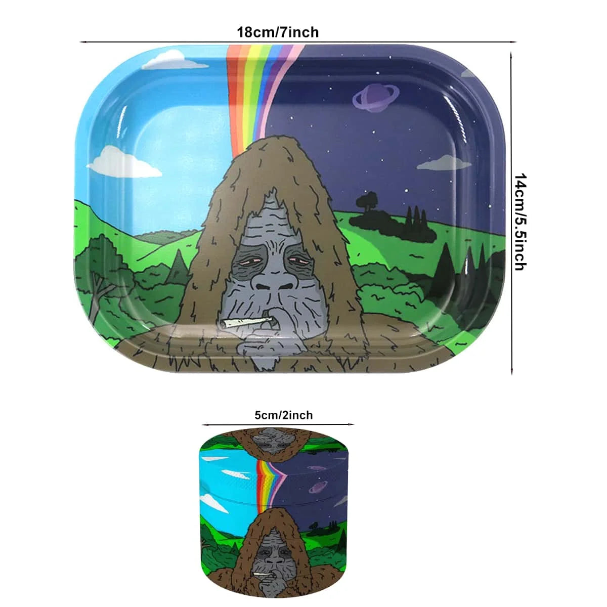Sassy the Sasquatch Grinder & Rolling Tray Set