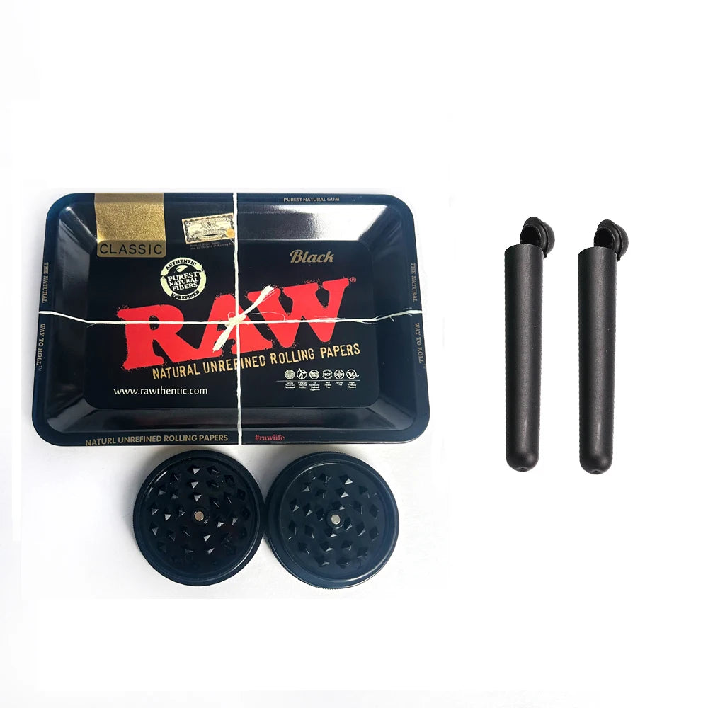 RAW-Inspired Metal Rolling Tray & Grinder Set