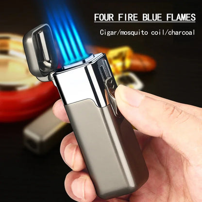 Luxury Metal 4 Flame Torch Lighter