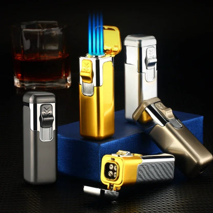 Luxury Metal 4 Flame Torch Lighter