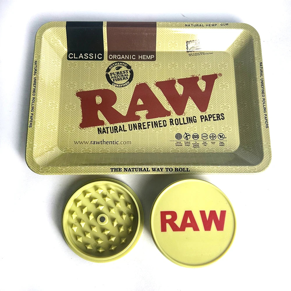 RAW-Inspired Metal Rolling Tray & Grinder Set