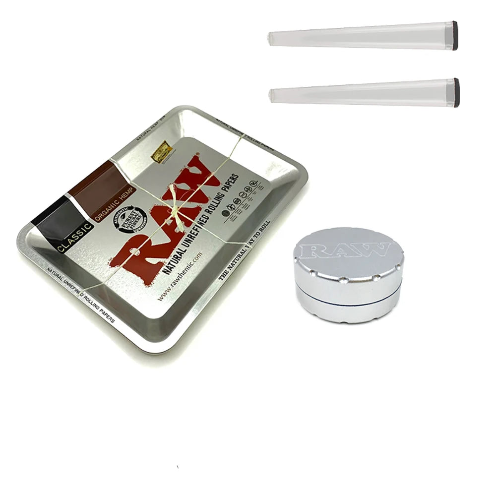 RAW-Inspired Metal Rolling Tray & Grinder Set